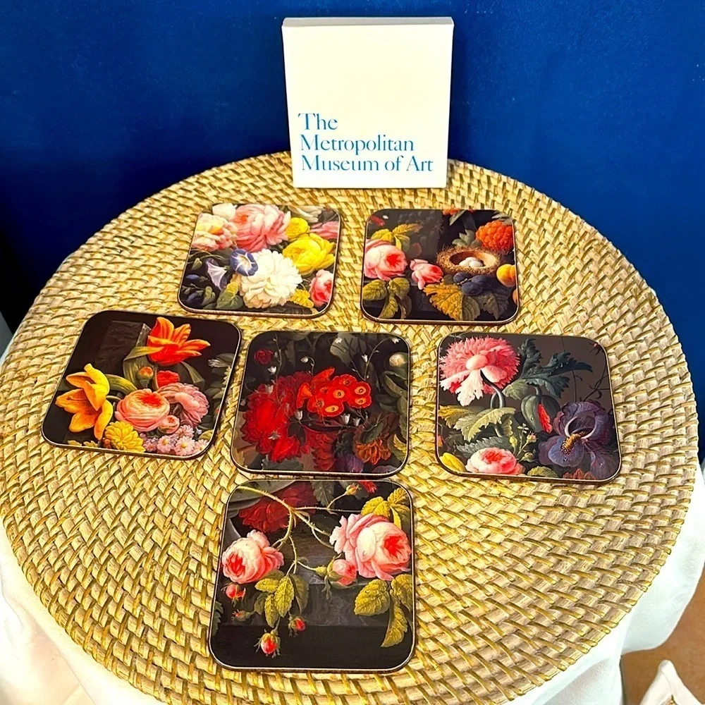 Vintage New In Box The Metropolitan Museum Of Art Jason Coaster Set Of 6 Peonies
